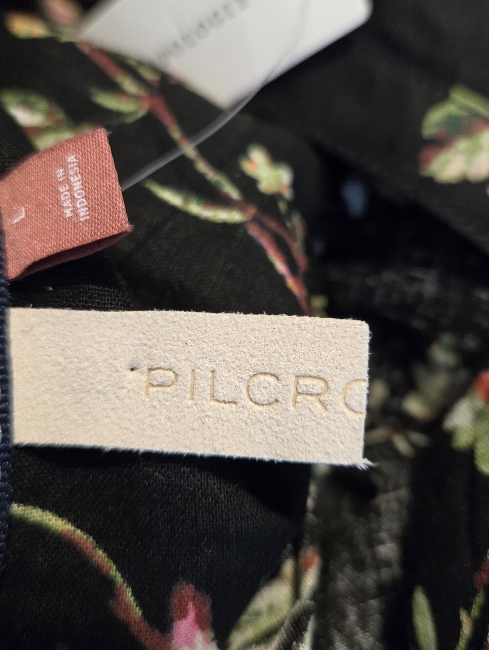 NWT Anthropolgie Pilcro Cropped Tie Waist Crop Top In Black Floral Size Large - Picture 8 of 14